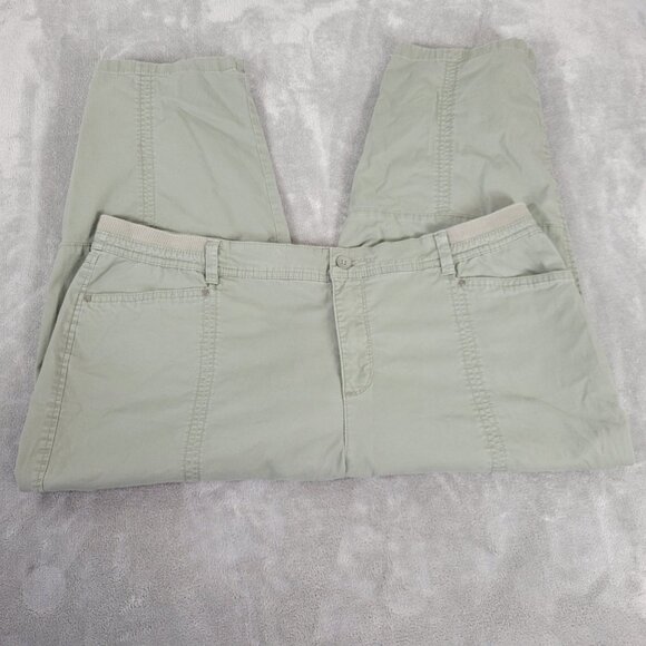 Croft Barrow Womens Pants 18 Plus Capri Green Lightweight Comfy Casual GRE38E - Picture 1 of 7